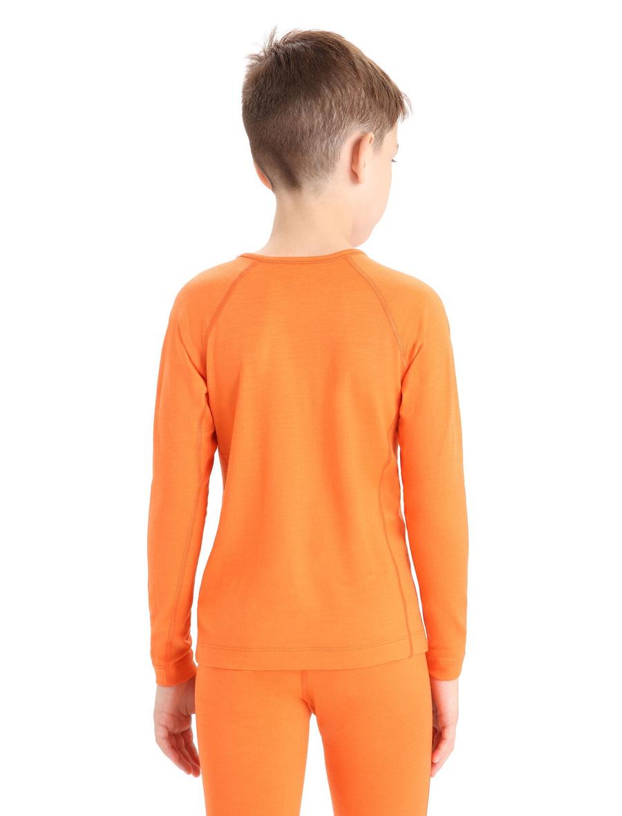 Kids' Icebreaker Merino 200 Oasis Crewe Thermal Top Long Sleeve Flash | CA 1005NWYB